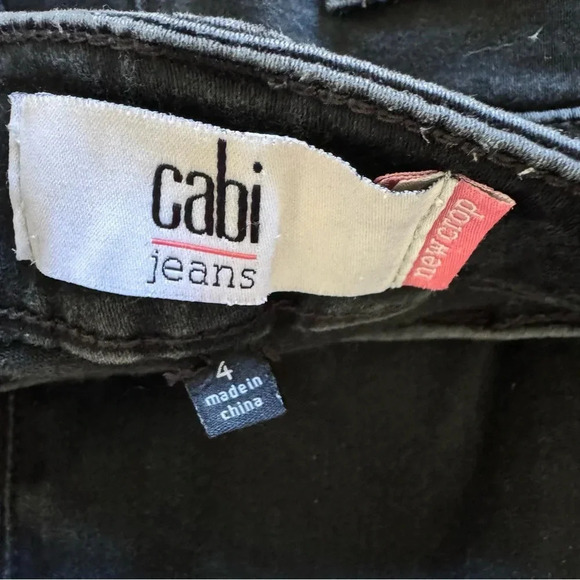 Cabi Style # 3189 Black Denim Jeans New Crop Straight Cropped 4 - Picture 10 of 12